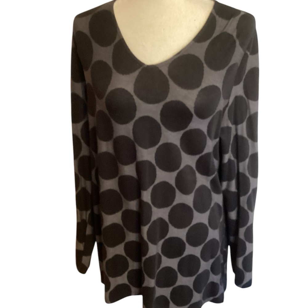 Habitat pullover tunic top in gray&black size large EUC
